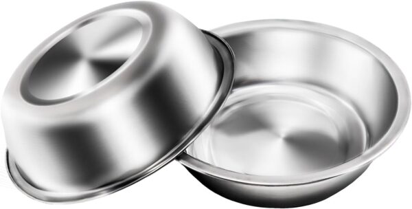 Stainless Steel Pet Bowls Suit Cat or Small Dog Premium Stainless Steel Water and Food Bowls,Replacement Metal Bowls for Pet Feeding Station,Set of 2 Bowls (17.6cm/6.92inch)