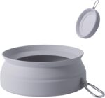 Spill Proof Dog Water Bowl for Cars,Collapsible No Splash Dog Travel Bowls Integrated Molding Portable Pet Bowl for Vehicle Road Trip Truck,RV,SUV,Boat Accessories (Cold Grey)