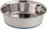 Premium Rubber-Bonded Stainless Steel Dog Bowl 4.5 Quart, 13 Cups, 10.9"X10.9"X3.3"