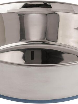 Premium Rubber-Bonded Stainless Steel Dog Bowl 4.5 Quart, 13 Cups, 10.9"X10.9"X3.3"