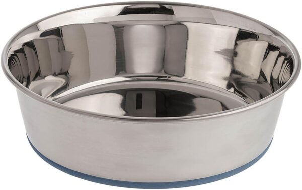 Premium Rubber-Bonded Stainless Steel Dog Bowl 4.5 Quart, 13 Cups, 10.9"X10.9"X3.3"