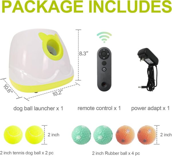 Automatic Dog Ball Launcher Interactive Tennis Ball Thrower Machine for Small Medium Dogs Fetching Distance 10-30ft (White2, Remote Included)