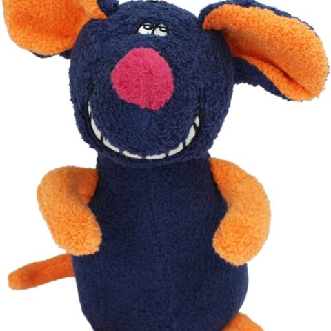 8-Inch Singing Mouse Plush Dog Toy, Blue
