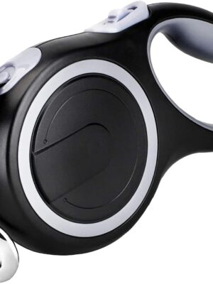 26Ft Retractable Dog Leash, Heavy Duty Great Leash for Dog up to 110 lbs, Anti-Slip Rubberized Handle, One-Handed Brake, Strong Nylon Tape, Tangle Free——