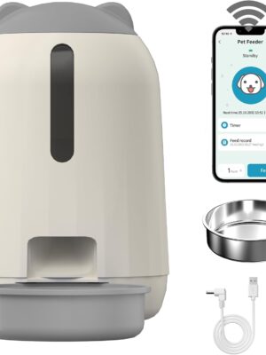 Smart Automatic Dual Power WiFi Cat Feeder - Moisture-Proof Freshness Design, 3L Capacity (Grey)