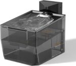 Cat Stainless Steel Water Fountain for Cats Inside,Wireless Pet Water Fountain,2.2L/74oz Automatic Cat Fountains for Drinking with Wireless,Easy Cleaning Black