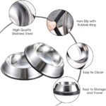 Stainless Steel Dog Bowls, 6 Cup/48oz Cat Bowl Water and Food with Rubber Base, Pet Bowls for Large Dogs and Pets, 3Pack