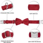 Girl Dog Collars with Bow,Velvet Puppy Collar with Zinc Alloy Safety Buckle, Adjustable Soft Dog Bow Tie Collar, Detachable Breakaway Dog Collar with Metal D-Ring for Small Medium Large Dogs