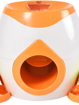 Dog Ball Launcher & Food Reward Machine, Balls Launcher for Dogs with 2 Tennis Balls, Self Throwing Ball Machine, Intelligent Automatic Feeder for Interactive Dog Training (Orange)