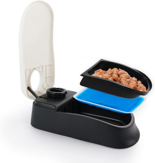 Automatic Pet Feeder, Timed Dog Feeder,Self-Feeding Cat Food Dispenser, Auto Feeder for Wet & Dry Food with Ice Pack, 1.5 Cup,Treat Dispenser (1 Meal)