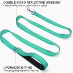 Double-Sided Reflective Dog Leash, 6 FT/5 FT/4 FT, Padded Handle Nylon Heavy Duty Leashes for Medium & Large Dogs Walking, Teal, 6FT