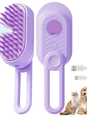3 in 1 Cat Steam Brush for Shedding & Grooming with Foldable Handle Pet Spray Hair Removal Comb  Defur Comb for Cats Water Brush for Long & Short Haired Pets