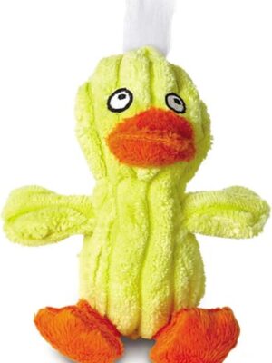 Quackling Plush Dog Toy with Soundchip, Yellow, 7" Large