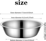 Stainless Steel Pet Bowls Suit Cat or Small Dog Premium Stainless Steel Water and Food Bowls,Replacement Metal Bowls for Pet Feeding Station,Set of 2 Bowls (17.6cm/6.92inch)