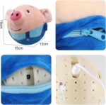 Active Moving Pet Plush Toy, Interactive Dog Toys Pet Bouncing Balls, USB Rechargeable Interactive Washable Cartoon Pig Plush Sound Electronic Dog Toy, Small Cute Squeaky Pig Dog Toy (Blue)