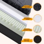 Orthopedic Dog Beds Medium/Large, Washable Removable Cover, Waterproof Lining, NonSkid Bottom, Crate Foam Dog Pillow Mattress, Fluffy Anti Anxiety Pet Bed, 35x23 Inch, Dark Grey