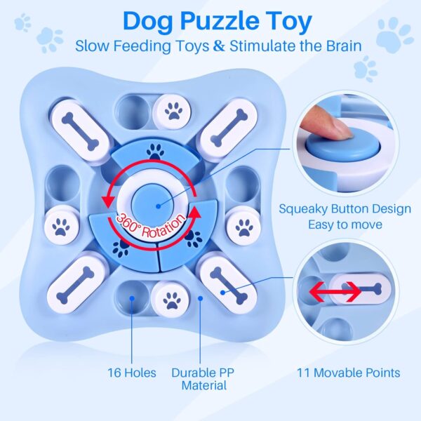 Interactive Dog Puzzle Toys for Large Medium Small Smart Dogs, Squeaky Dog Enrichment Toys Mentally Stimulation Toys for Training, Dog Treat Chew Toy Gifts for Puppy&Cats
