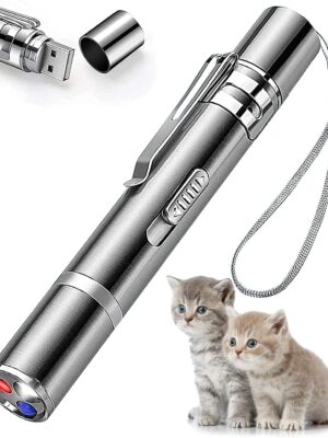 Cat Toys Laser Pointer for Indoor, Rechargeable, 7 Adjustable Wand Red Light Pet Interactive Cat Mouse Toys to Keep Busyfor Kitten Dog Chase Play
