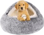 Dog Beds for Small Dogs, Cat Bed Cave, Washable Cute Cat Bed, Cozy Nook Pet Bed for Dogs or Cats, Anti-Slip Puppy Bed Fits up to 22 lbs Pets(Grey, 24" x 24")